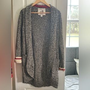 Roots Cabin Salt and Pepper cardigan